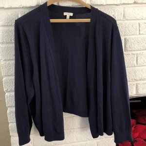 Talbot's Navy Blue Cropped Cardigan Sweater 3X